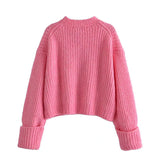 Versatile loose spike stitch short sweater HZ1023