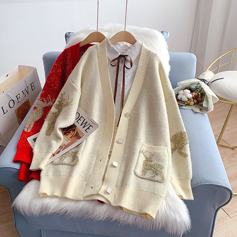 The new loose and foreign style is wearing a lazy top HZ1023