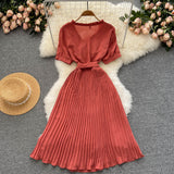 Cute V Neck Chiffon Short Dress Fashion Dress HZ1023